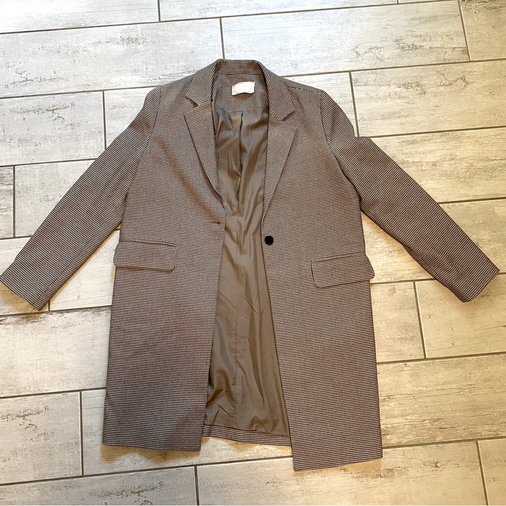 OAK + FORT houndstooth blazer coat